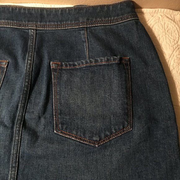 LOFT Nautical Inspired Button Front Denim Skirt - Picture 7 of 11